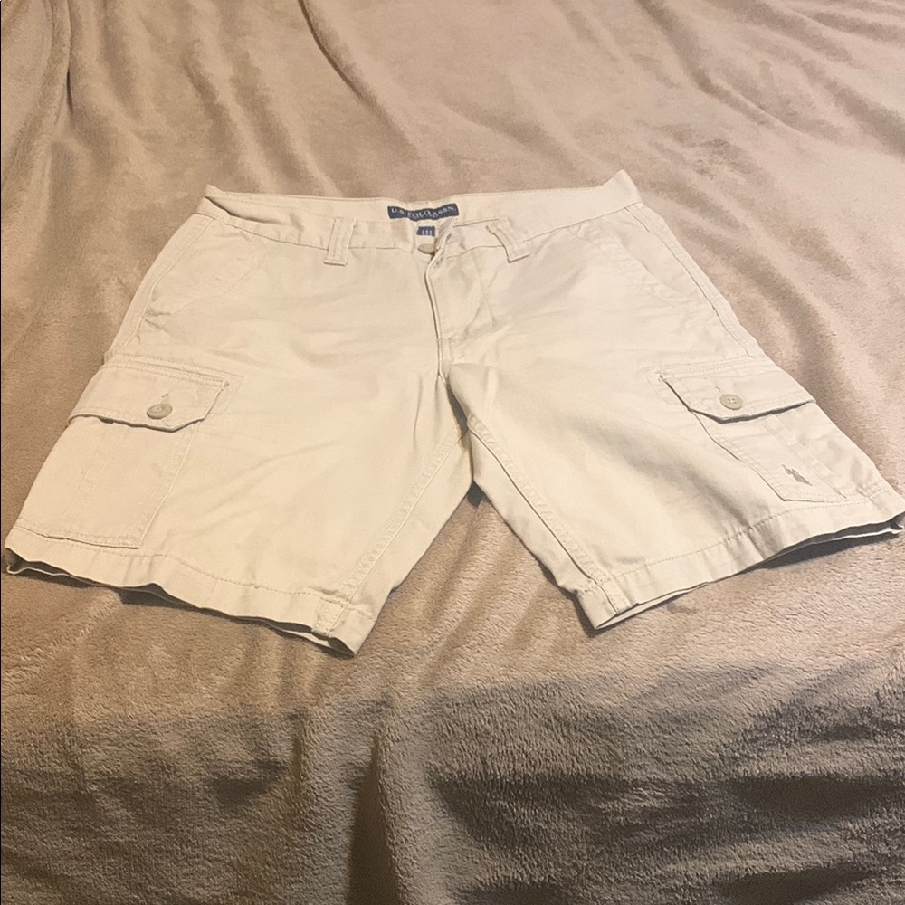 U.S. Polo Assn. Tan Cargo Shorts Lightweight Cotton